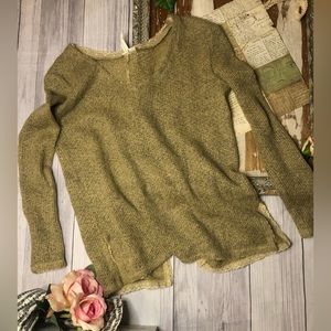 Others Follow Boho Split Back Light Sweater, women's size small